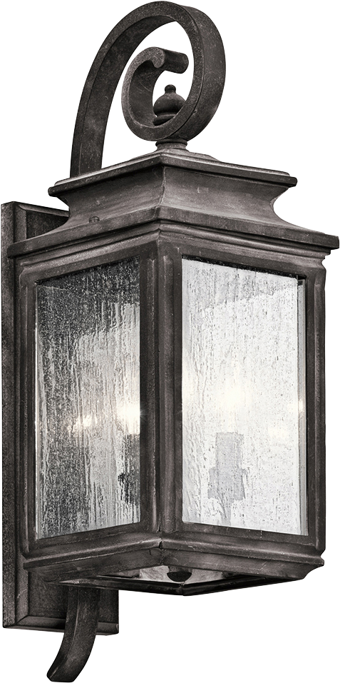Kic 49502wzc 3x60c Wall Lantern Weathered Zinc - Kichler Three Light Weathered Zinc Wall Lantern (1200x1200), Png Download