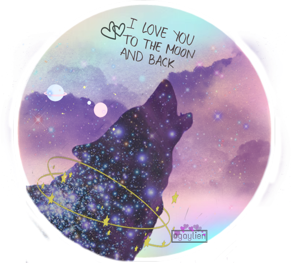 Galaxy Stars Wolf Planets Iloveyou - Star (1024x1024), Png Download
