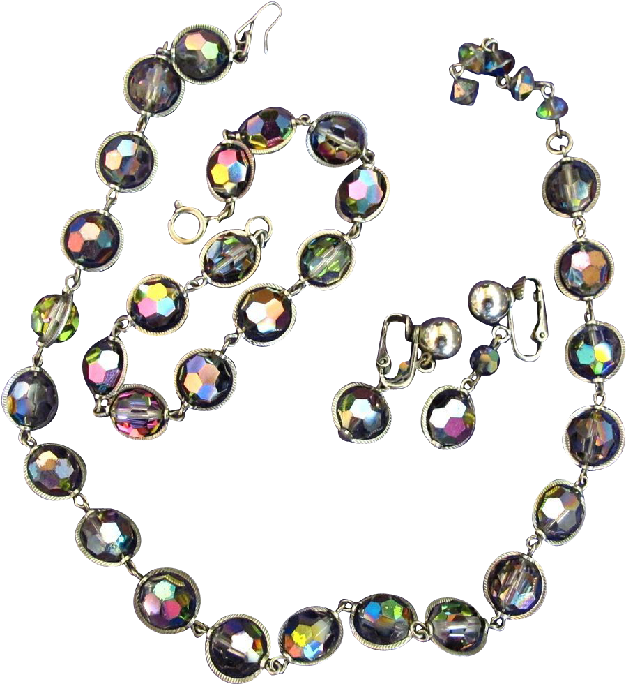 Bergere Carnival Glass Style Glass Bead Parure - Bead (979x979), Png Download