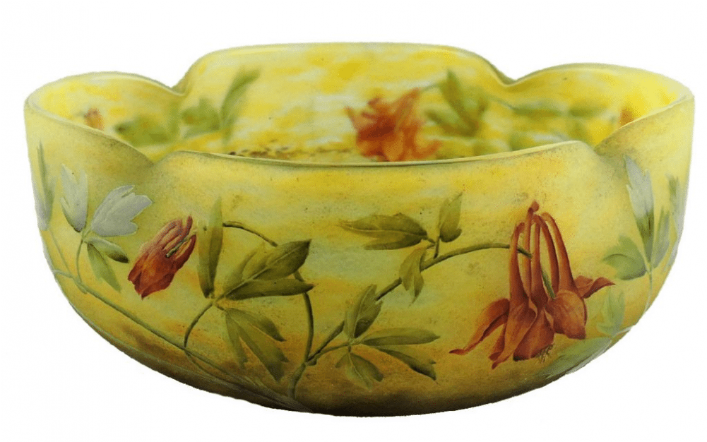 Daum Nancy Cameo & Enamel Art Glass Bowl Circa - Daum (1000x1000), Png Download