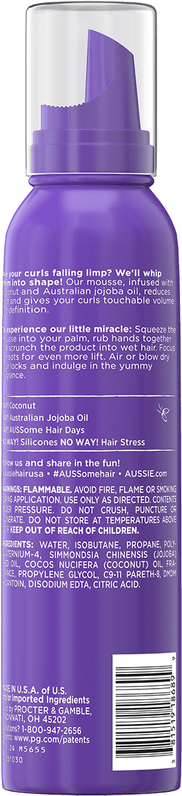 Aussie Miracle Curls Mousse - Bottle (1200x1200), Png Download