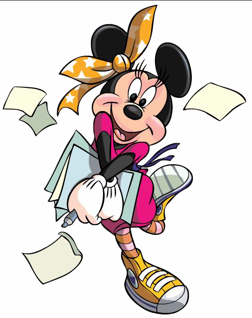 Pin By Debra Norwood On Minnie Mouse - Minnie Mouse En La Escuela (499x630), Png Download