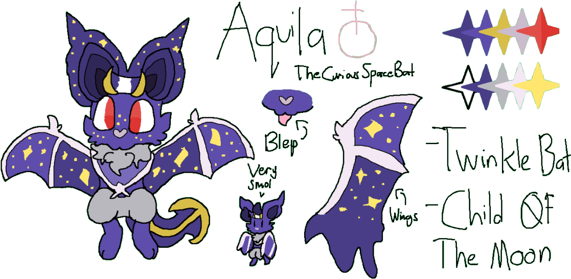 Toyhouse Aquila Is A Noibat/lunala Fusion - Cartoon (1147x548), Png Download