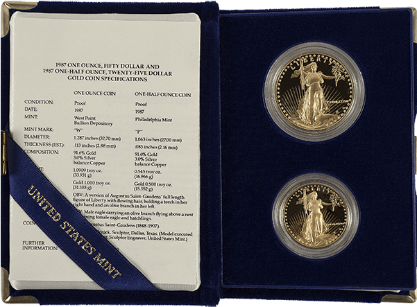 Picture Of 2 Coin Proof American Gold Eagle Set - American Gold Eagle (600x600), Png Download