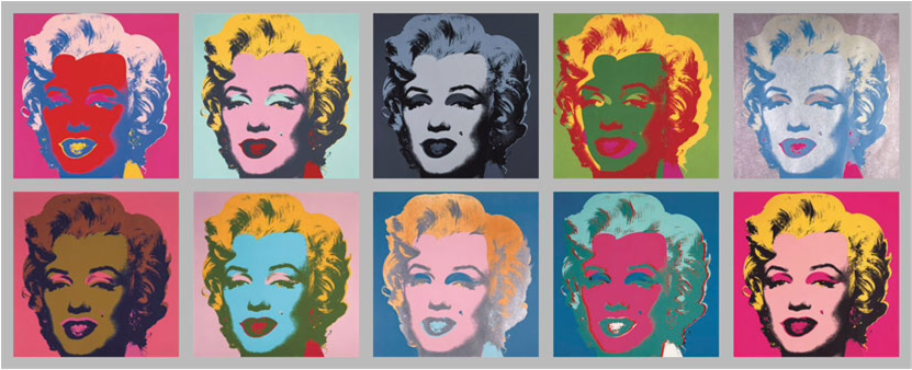 10 Marylins, 1967, Andy Warhol - Pop Art By Peter Blake (984x708), Png Download