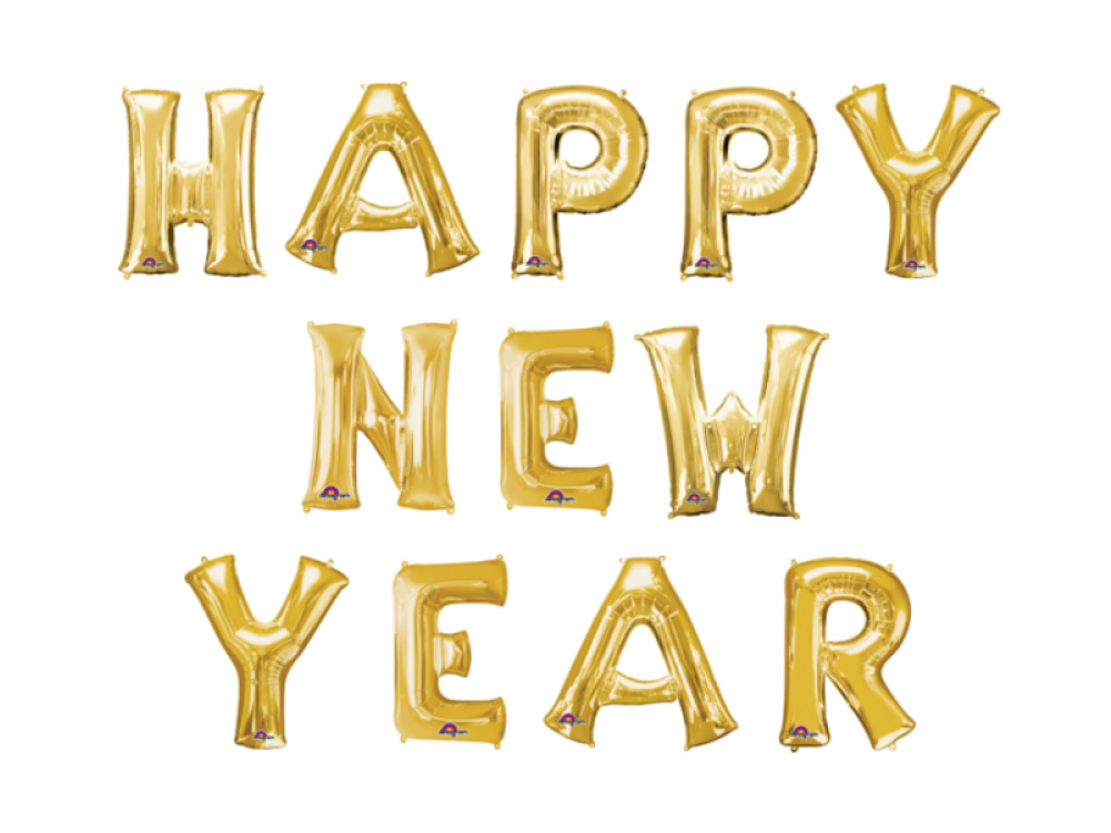 Buchstaben-girlande Folienballons Silvester: Happy (1000x1000), Png Download