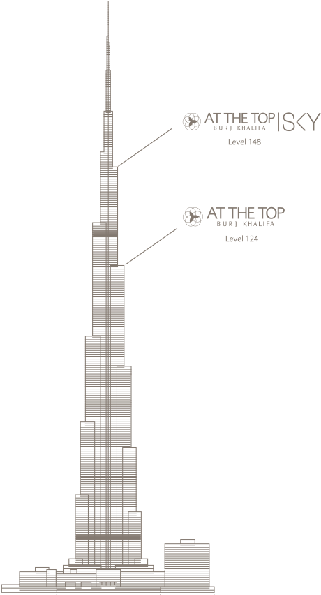 Burj Khalifa Observation Decks - Burj Khalifa 125 Stock (555x898), Png Download