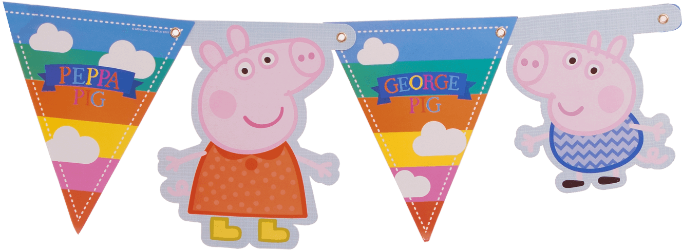 Peppa Pig Banner - Peppa Pig Summer Fun Pennant Banner Decoration (1400x1400), Png Download