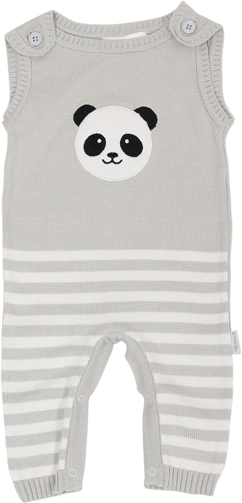 Korango Panda Knit Overall Grey* - Overall (792x1024), Png Download