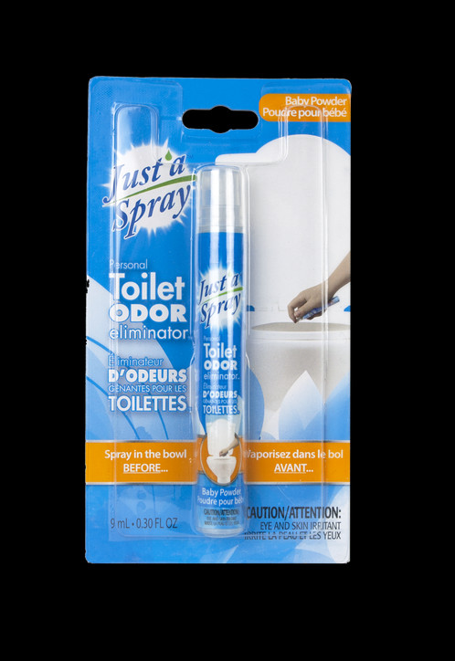 Like Baby Powder Scent That Lingers After A Baby's - Just'a Spray Personal Bathroom Odour Eliminator (498x724), Png Download