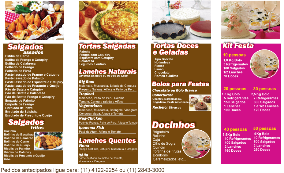 Kit Festa Infantil Completa Para 100 Pessoas - Cardapio Doces E Salgados (929x589), Png Download