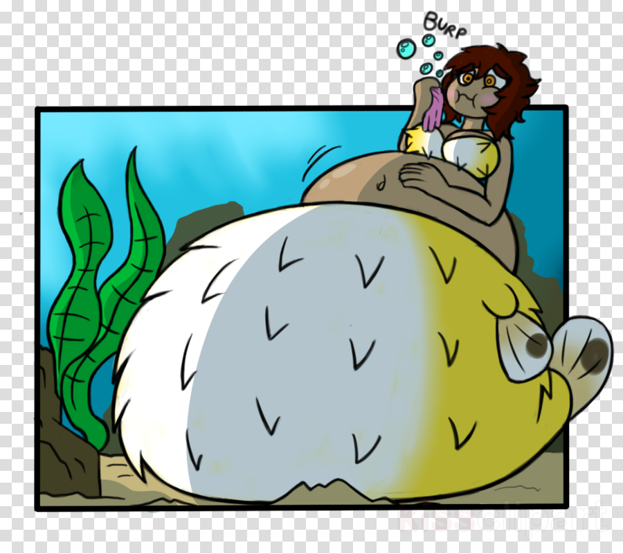 Cartoon Clipart Cartoon Pufferfish - Puffer Fish Girl (900x800), Png Download