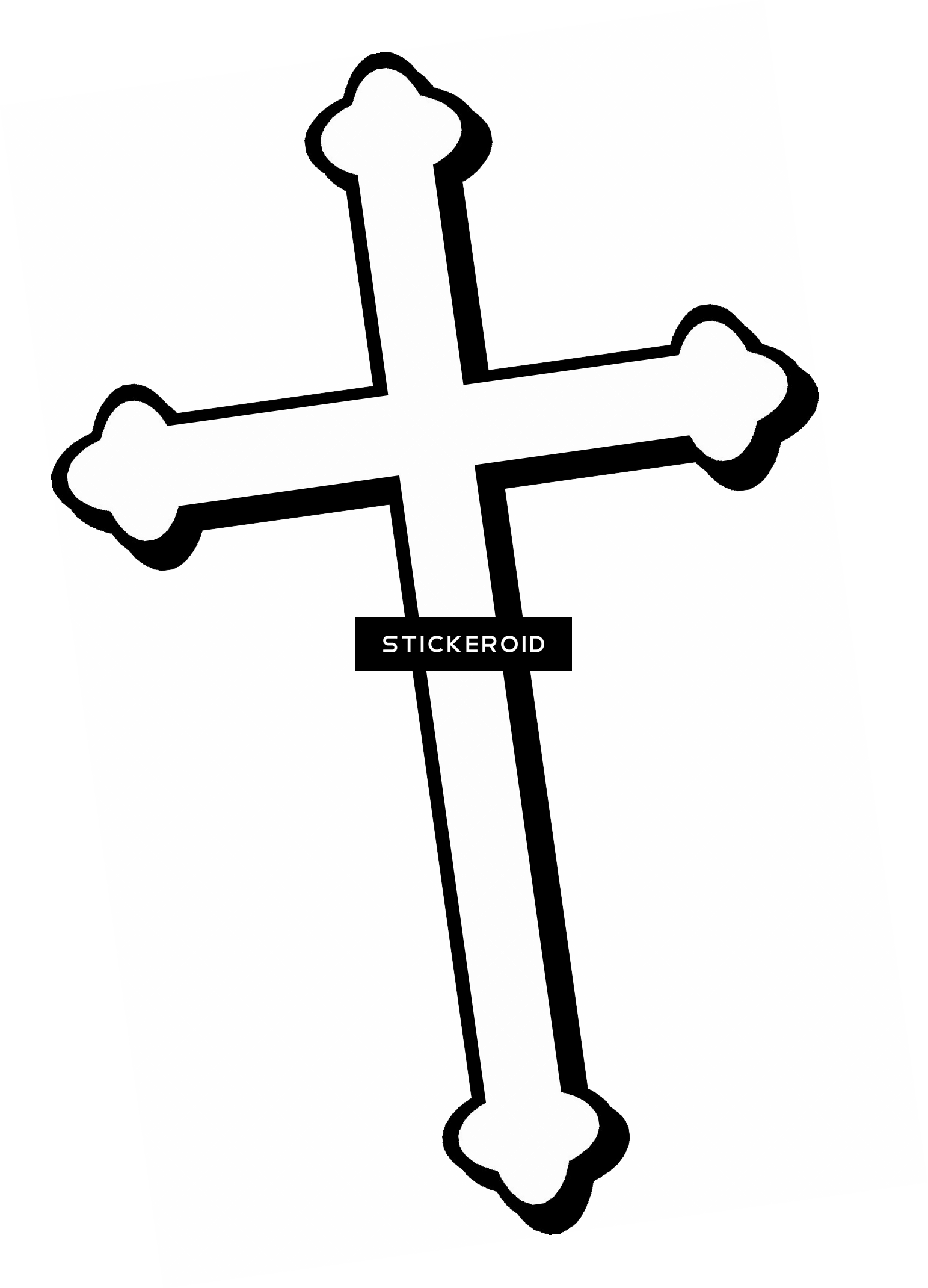 Christian Cross - Elegant Christian Cross Oval Sticker (1543x2140), Png Download