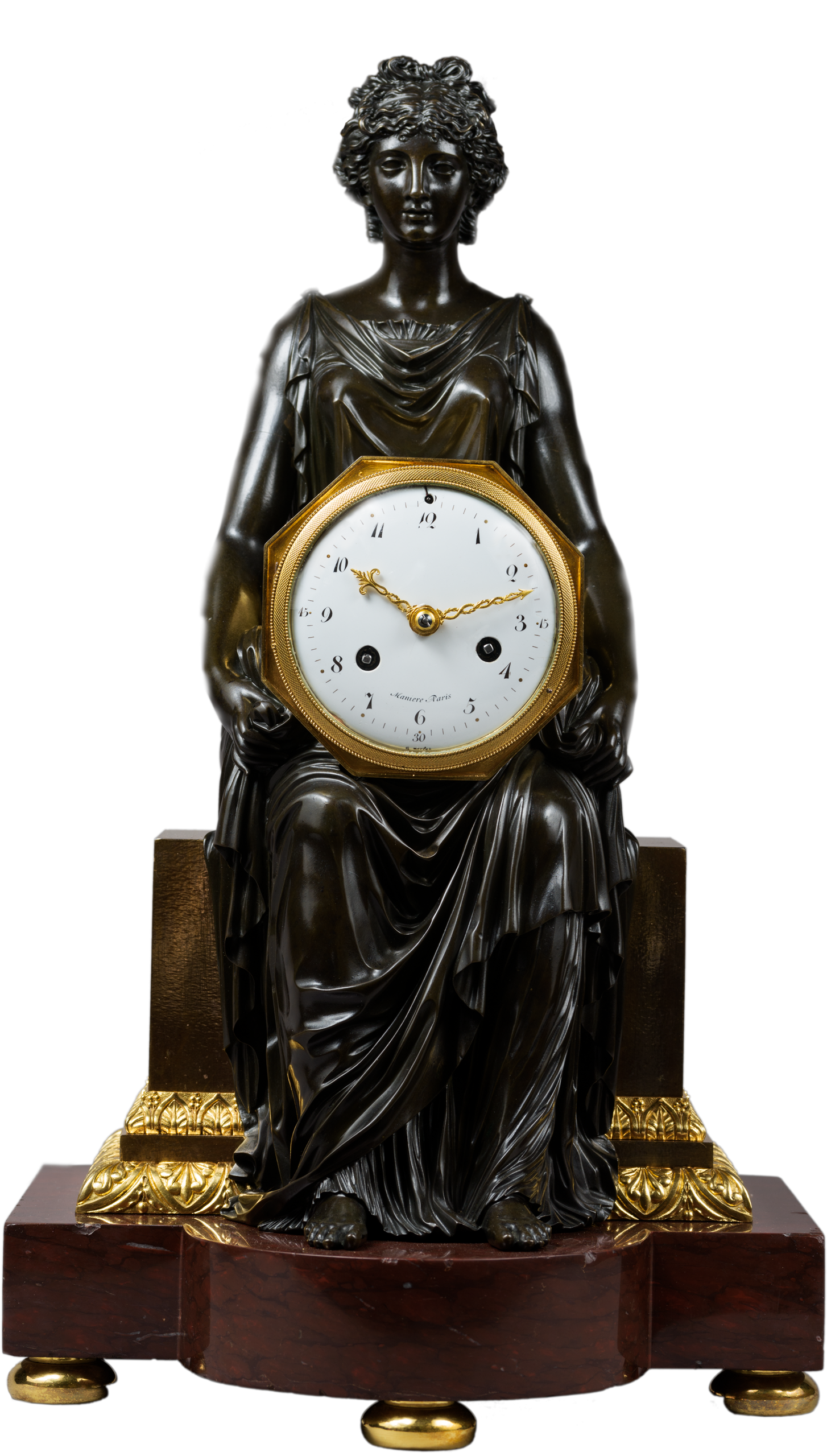 Important Red Griotte Marble And Gilt And Patinated (2135x3000), Png Download