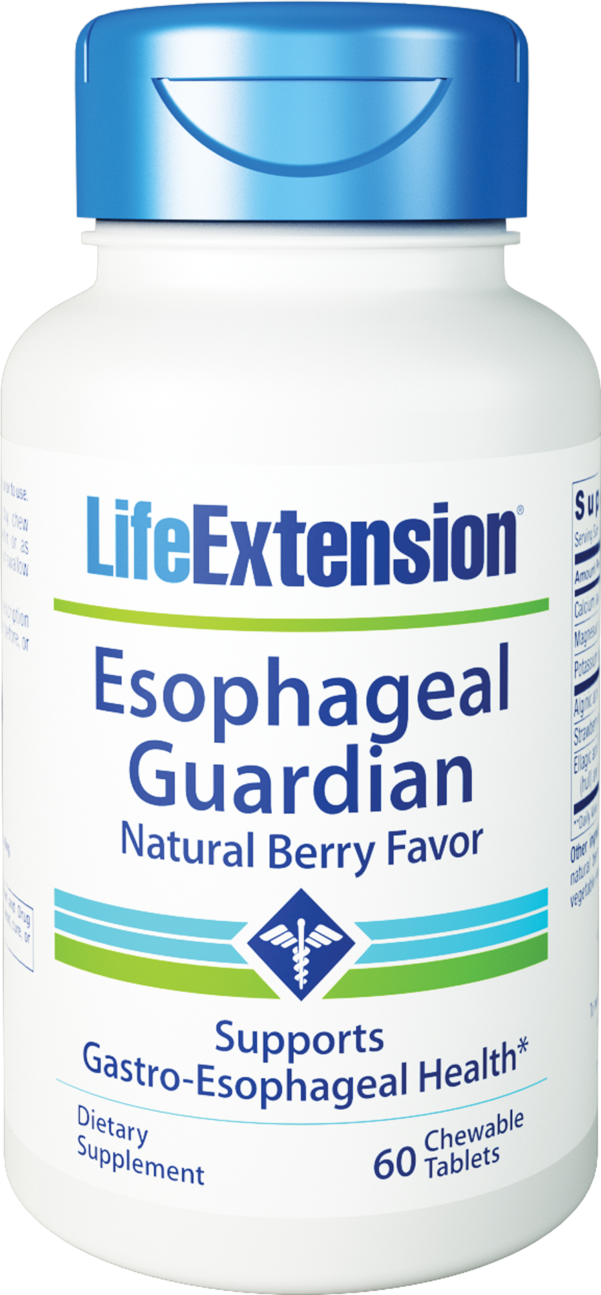 Life Extension-esophageal Guardian 60 Chewable Tablets, - Life Extension Magnesium, 500 Mg (100 Capsules) (2280x2280), Png Download