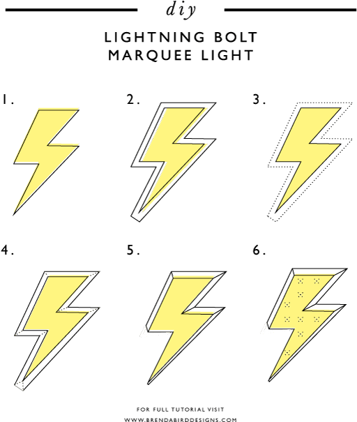 Picture Diy Archives Page Of Brenda Bird What - Marquee Lightning Bolt (600x634), Png Download