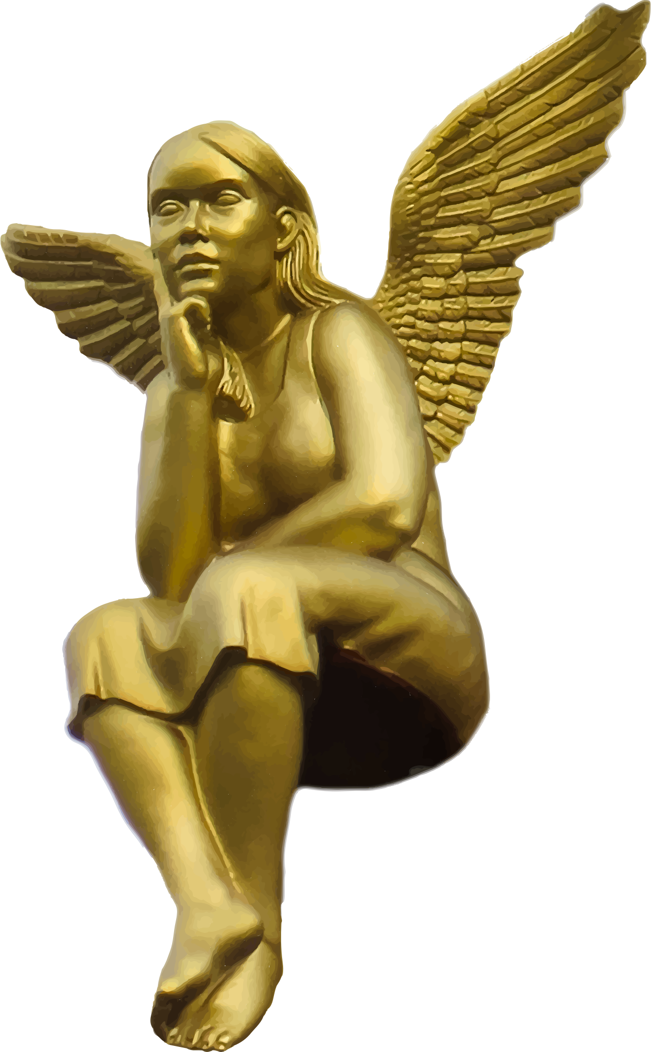 This Free Icons Png Design Of Golden Angel (1290x2084), Png Download