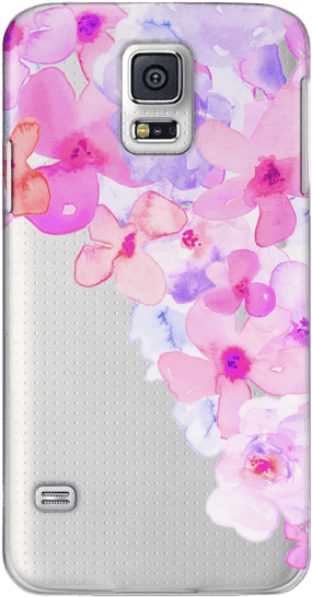 Bright Purple Watercolor Flowers Painted Floral Design - Chrysanths (338x560), Png Download