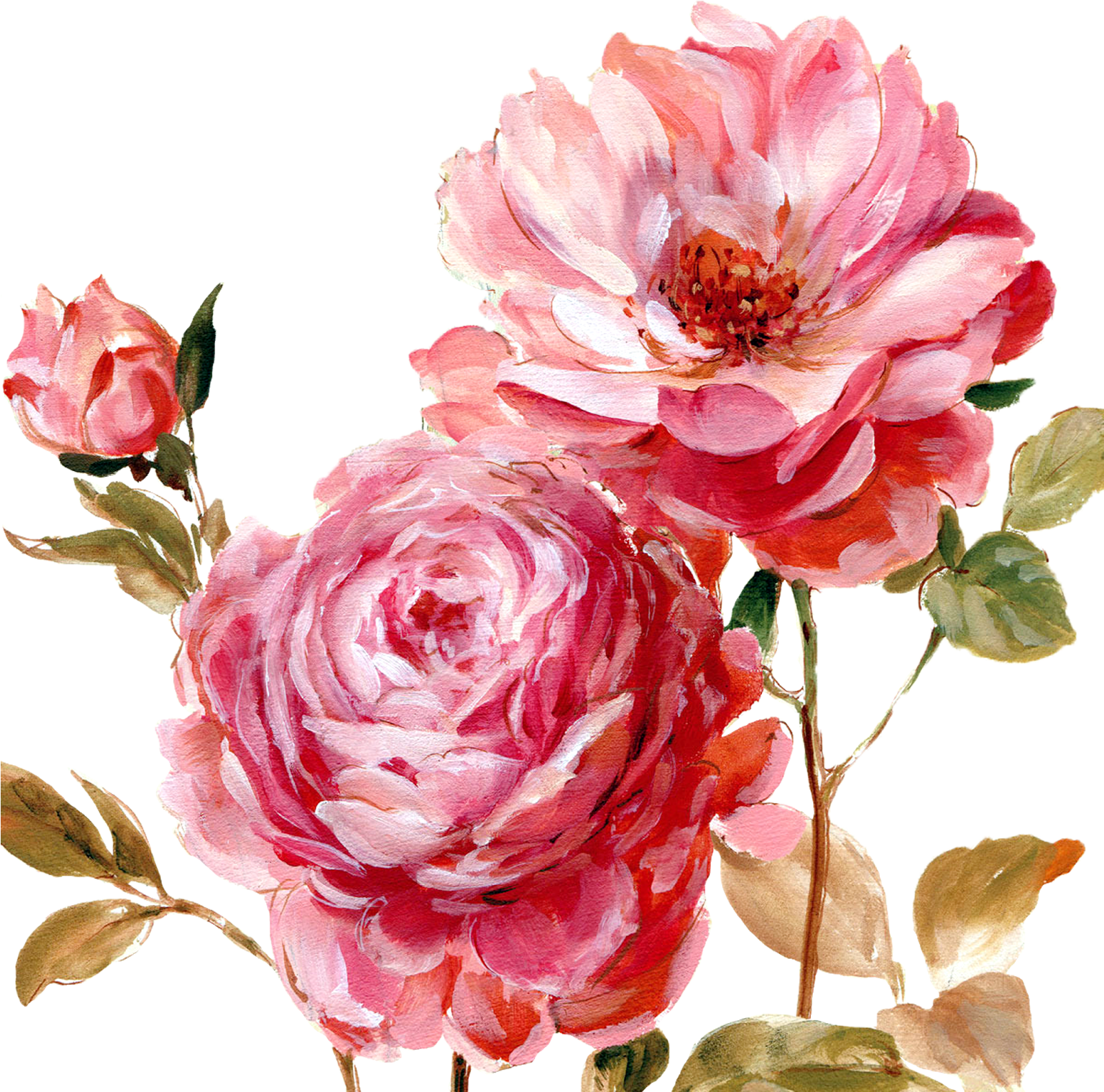 Painted Flowers Png (1600x1600), Png Download