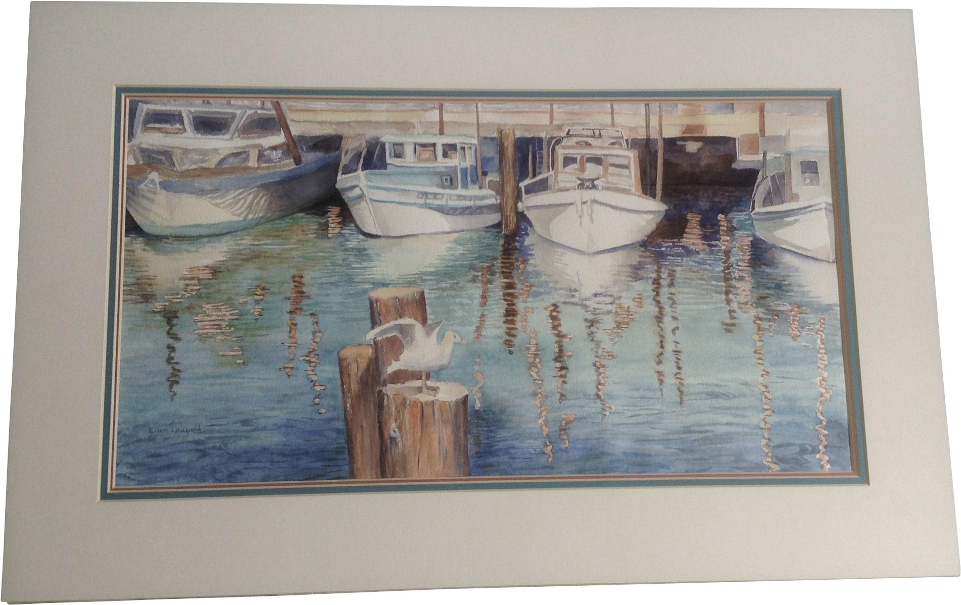 Ellen S Leupold Cws Fisherman's Wharf Seagull On A - Painting (1901x1901), Png Download