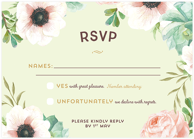 Custom Wedding Response Card Invitation - Garden Roses (700x700), Png Download