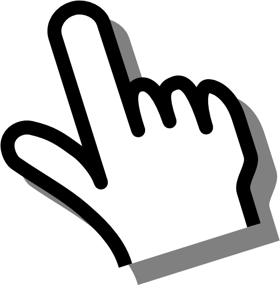 Cursor Hand Png Clipart - Click Here Hand Png (576x596), Png Download