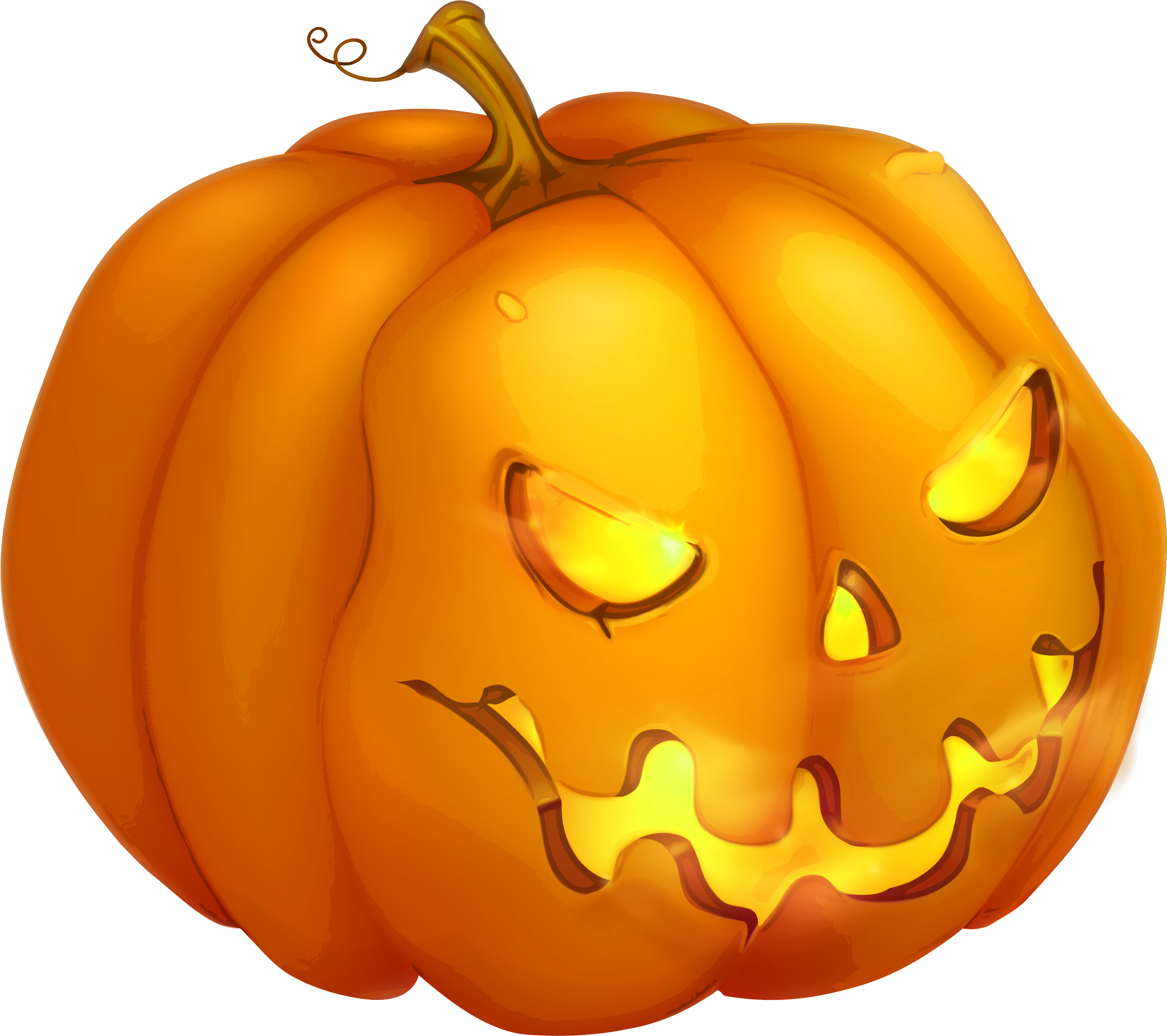 Halloween Evil Pumpkin Png Clipart Image - Jack O Lantern Png Evil (4651x4183), Png Download