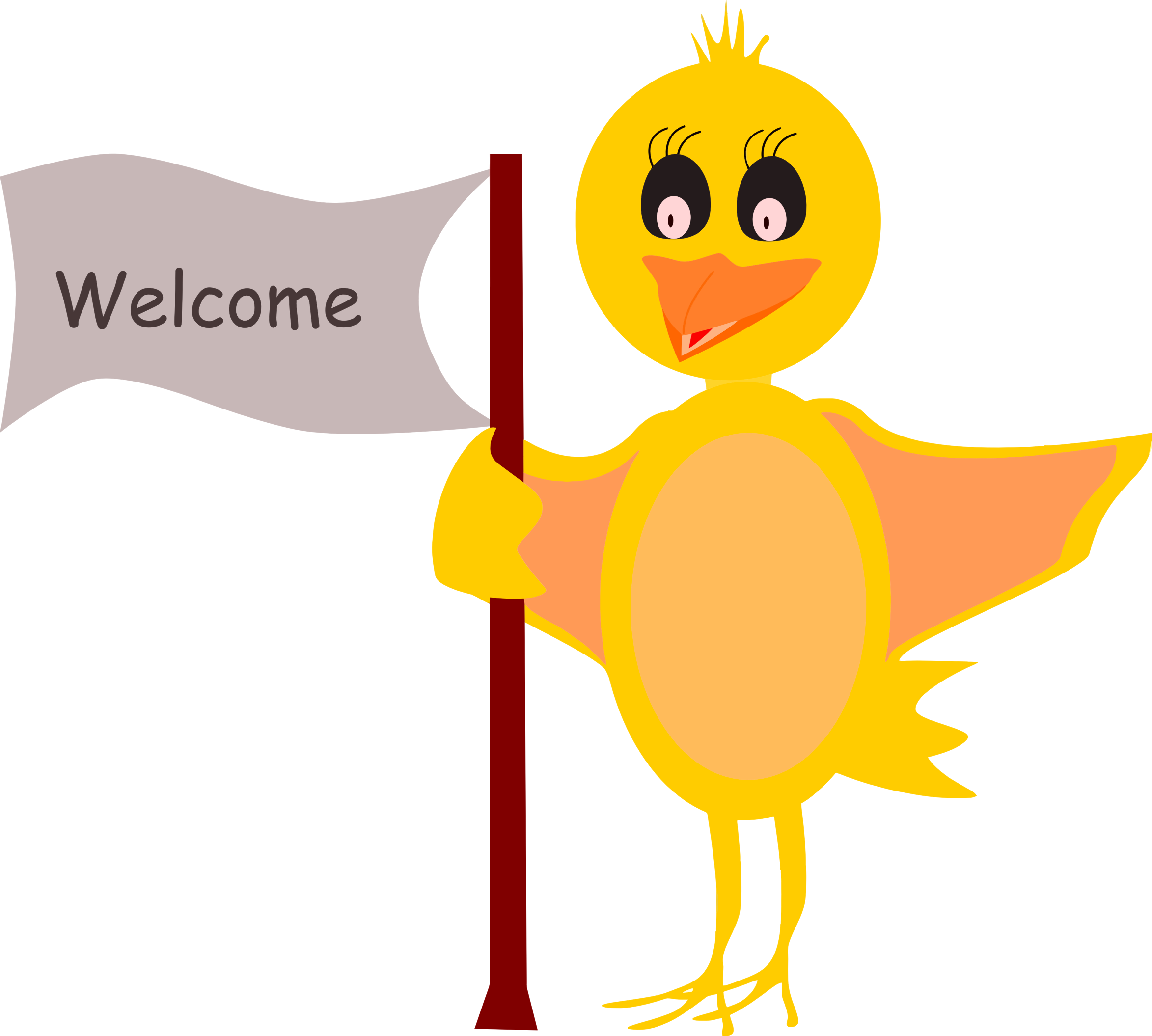 This Free Icons Png Design Of Cartoon Bird With Welcome (2346x2110), Png Download