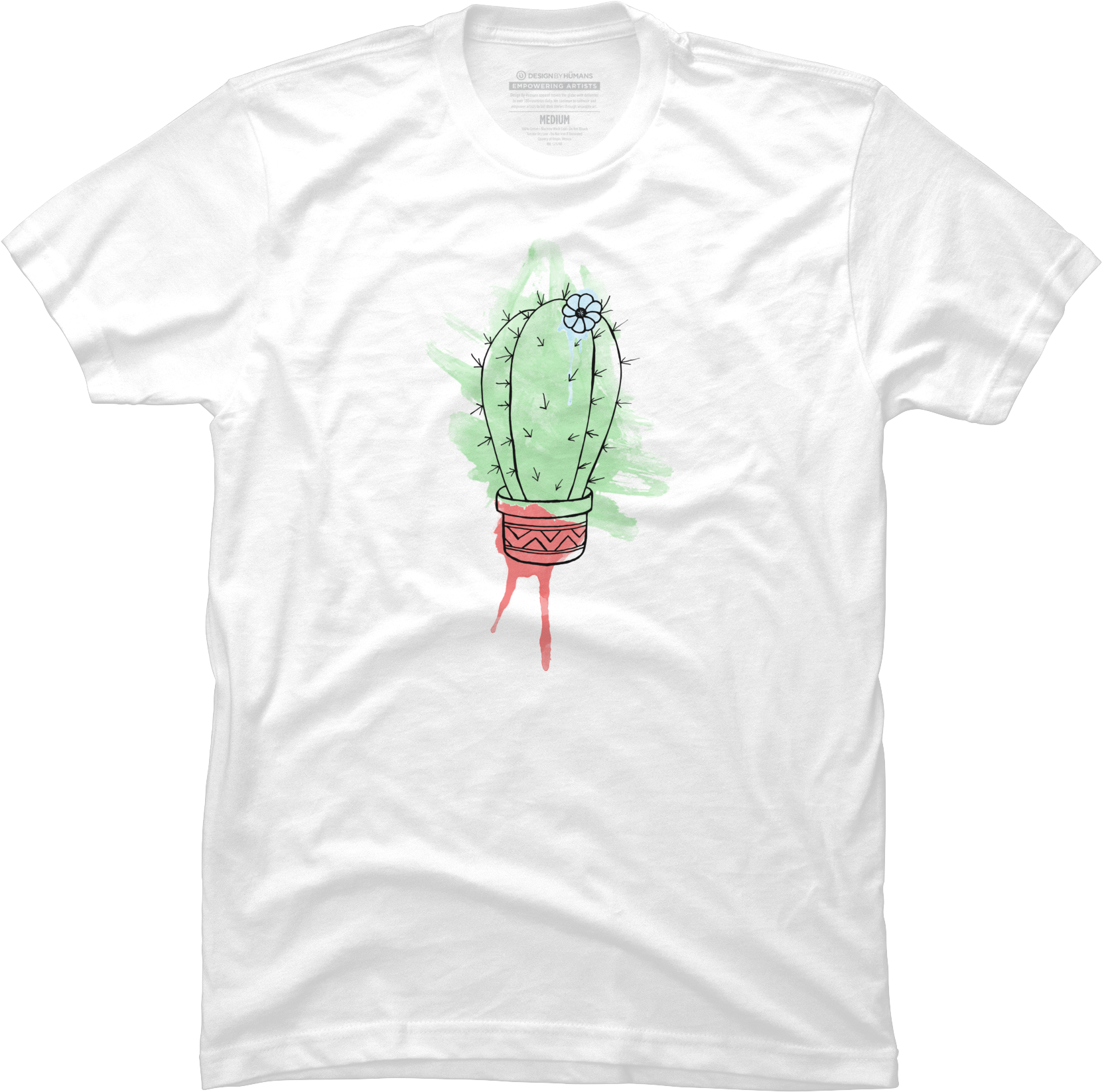 Cute Cactus Watercolor Men's T-shirt - Clothing (1800x1800), Png Download