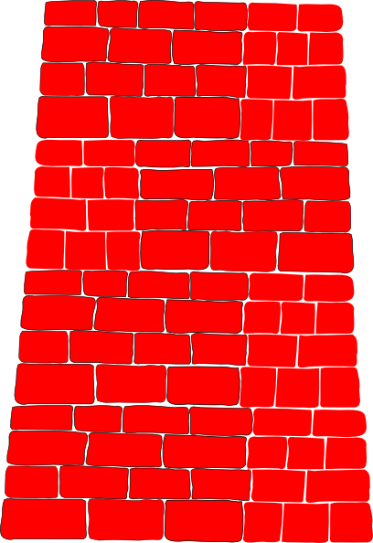 Red Brick Wall Hi - Brick Wall Clipart (408x594), Png Download