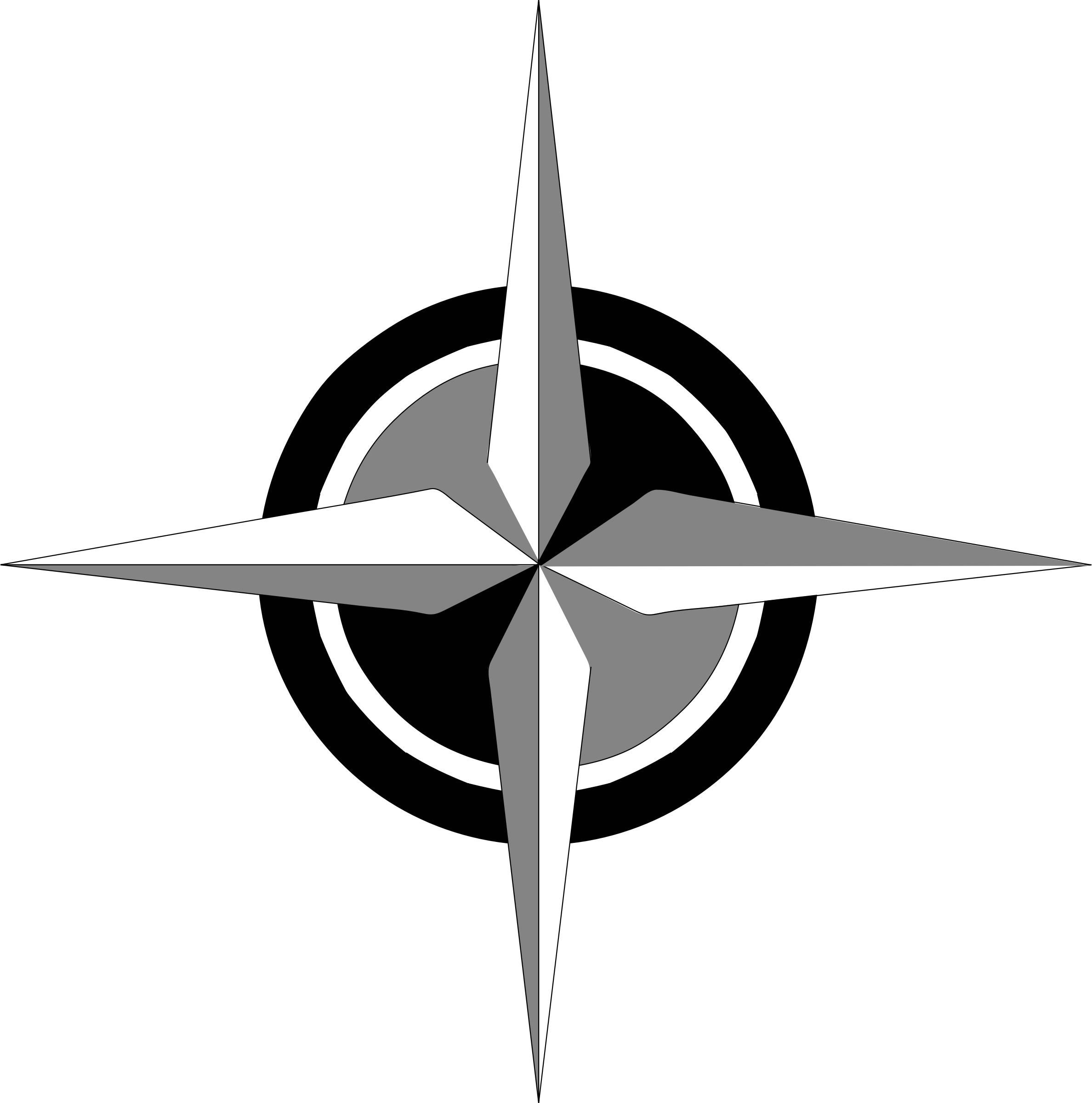 Compass Rose Png Black And White Transparent Compass - Compass Rose (2376x2400), Png Download