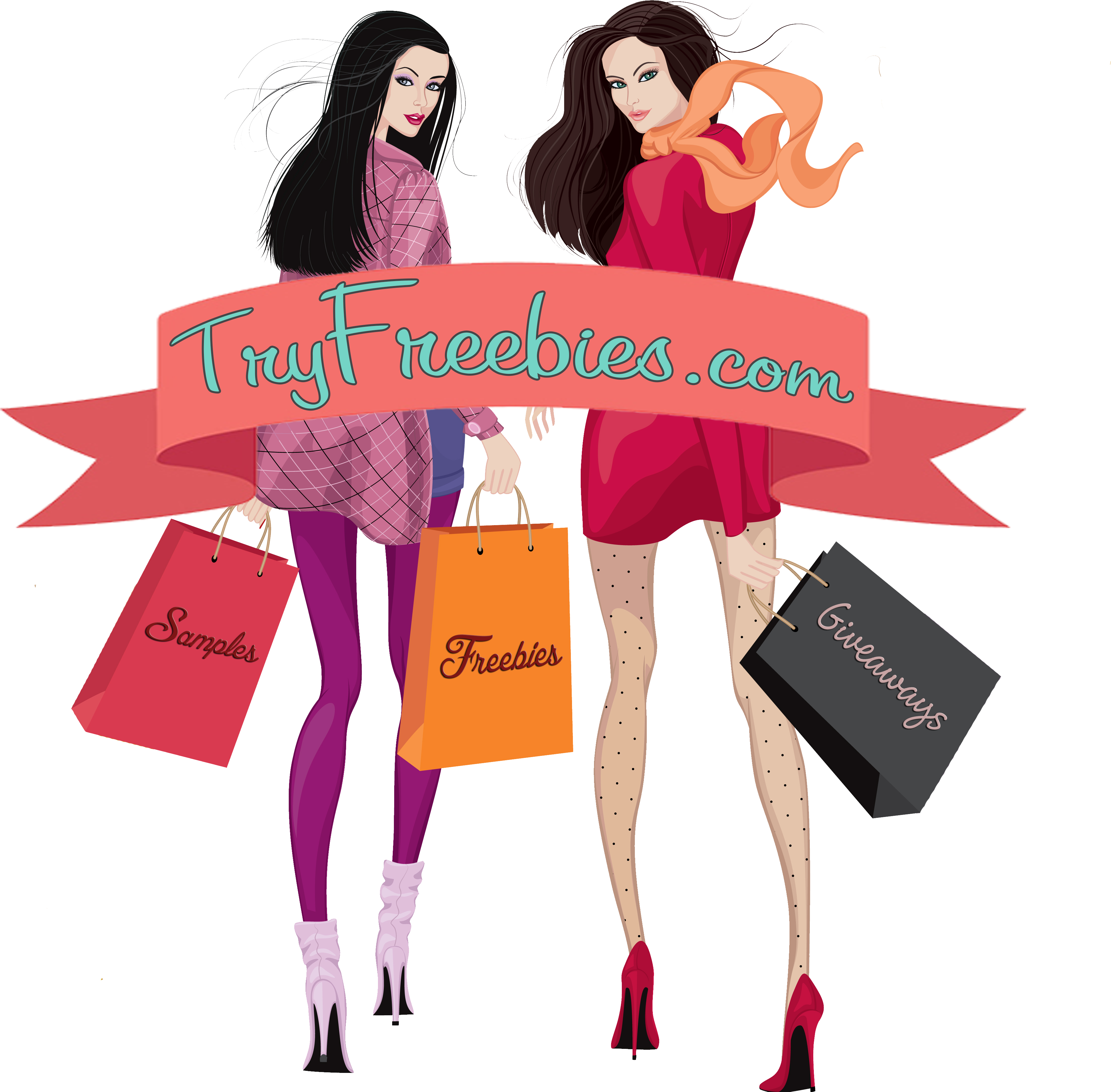 Four Beautiful Young Women With Shopping Tote Bag (4378x4031), Png Download