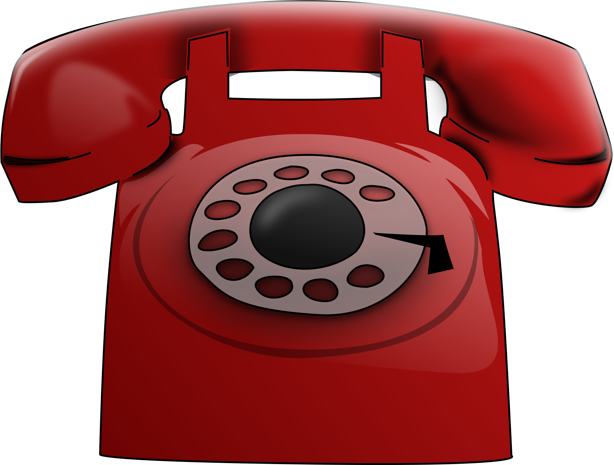 A Red Phone - Rotary Phone Clip Art (800x607), Png Download