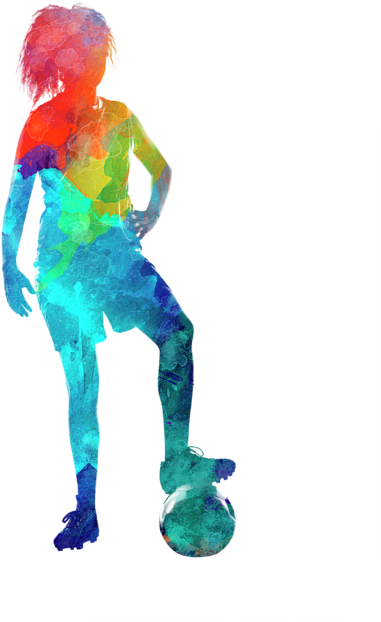 Bleed Area May Not Be Visible - Woman Soccer Player 10 In Watercolor (560x700), Png Download