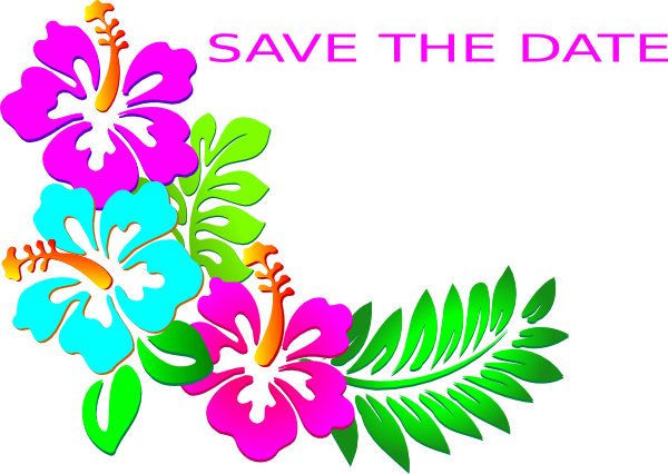 Save The Date Luau Clip Art - Luau Clipart (600x426), Png Download