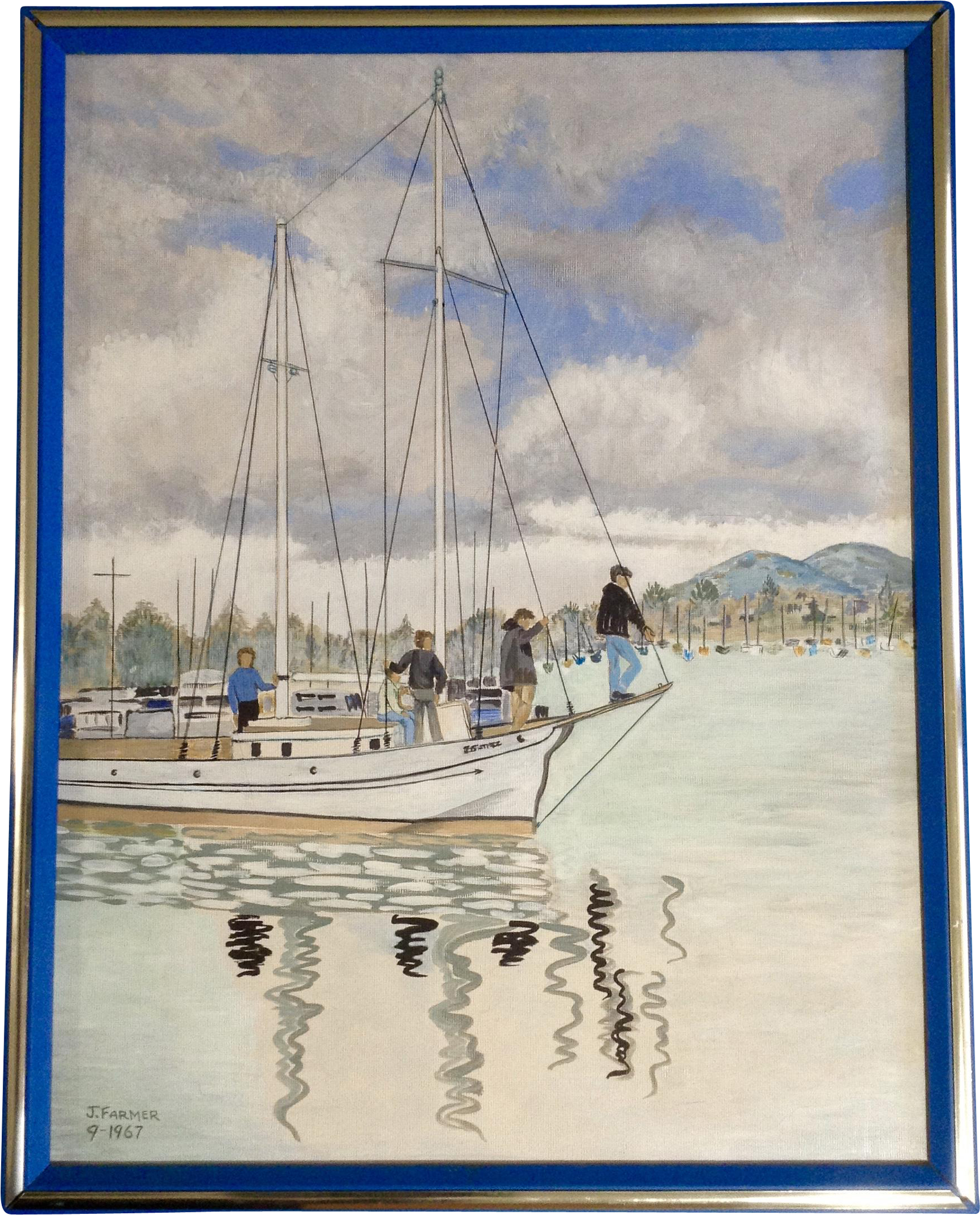 John Maccormack Farmer Acrylic Painting Sailboat Leaving - Painting (2048x2048), Png Download