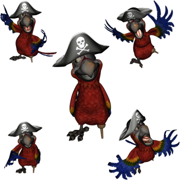 Pirate Parrot, Category, - Portable Network Graphics (360x360), Png Download