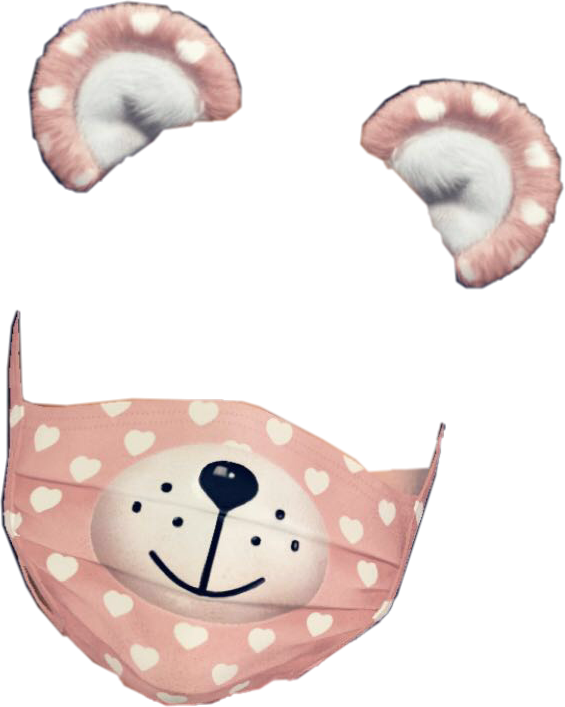 Teddybear Snapchat Filter Pastel Pink Hearts Stickersfr - Snapchat Bear Filter Transparent (565x707), Png Download