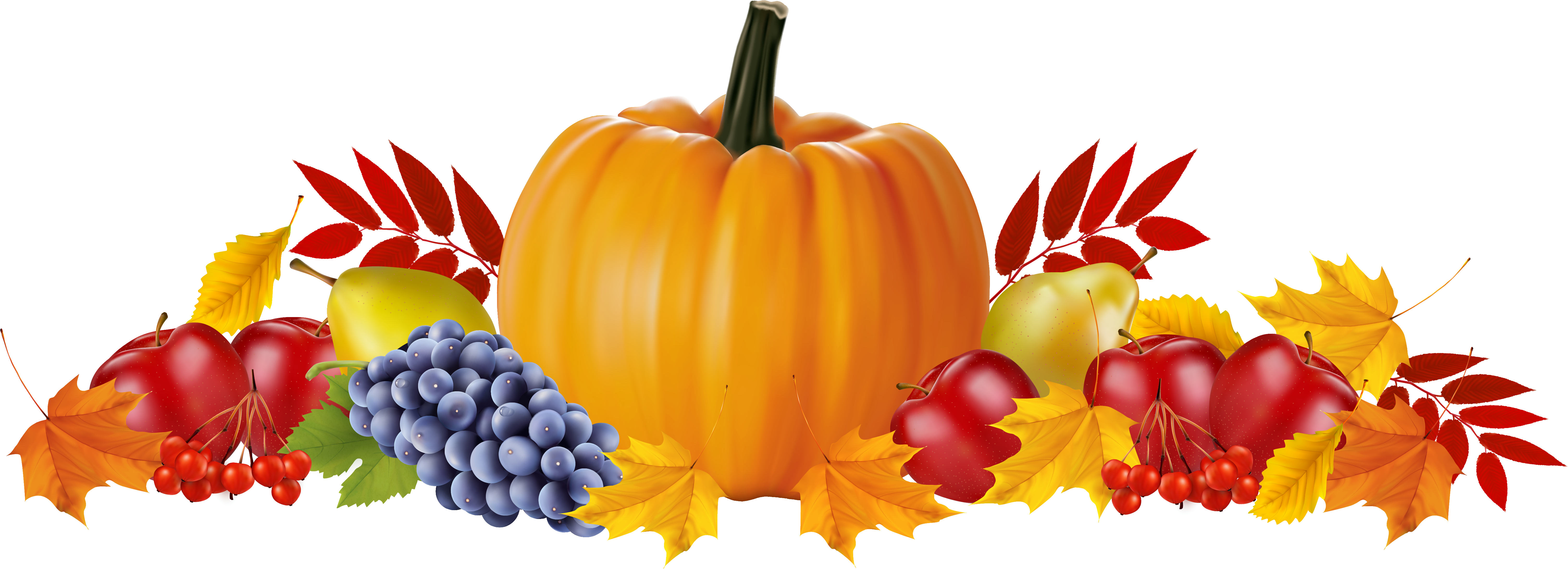 Autumn Fruits And Leaves Png Clipart Image - We Are Closed For Thanksgiving (6183x2303), Png Download