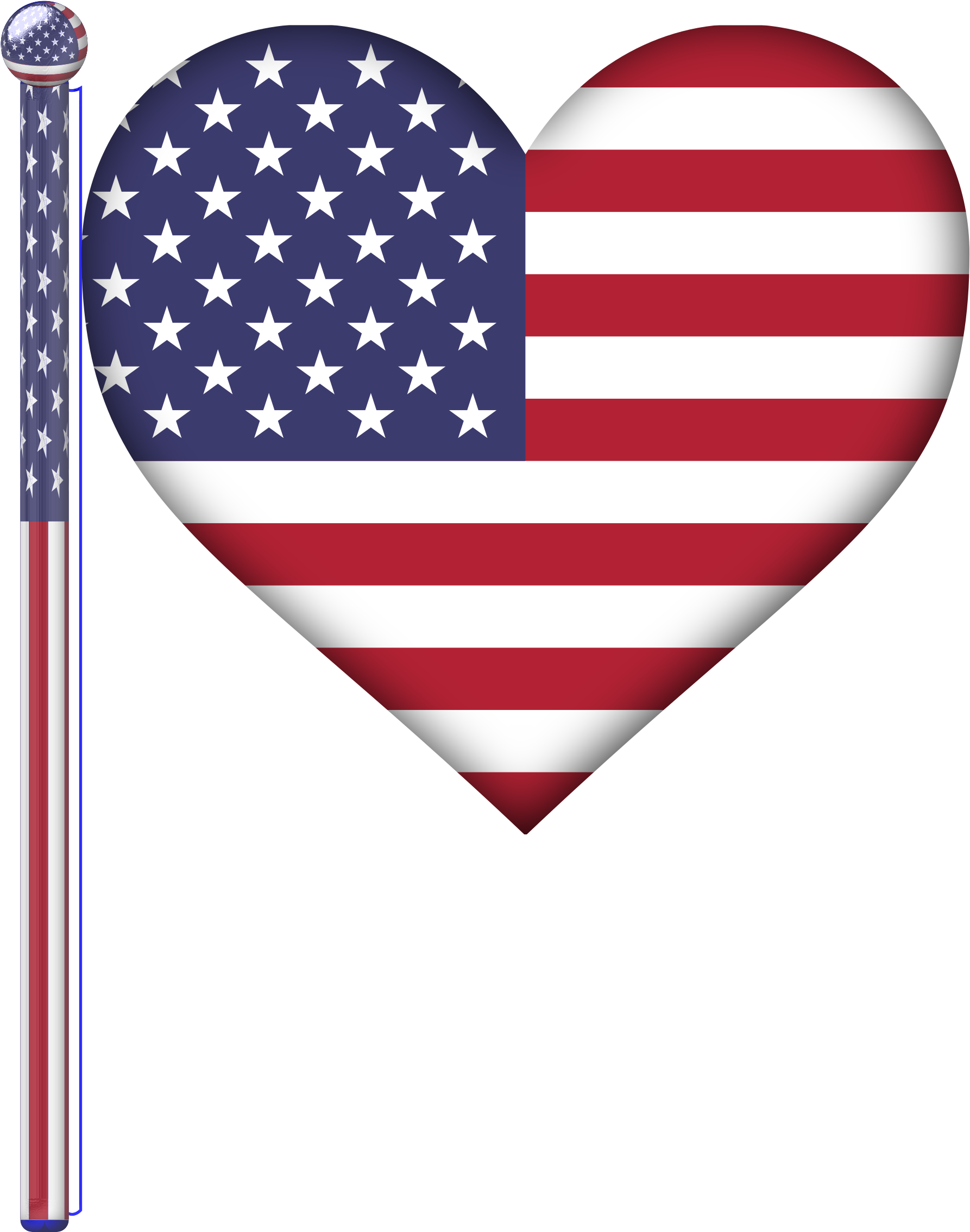 Usa Heart Flag Graphic Free Download - United States Flag Heart (2166x2400), Png Download