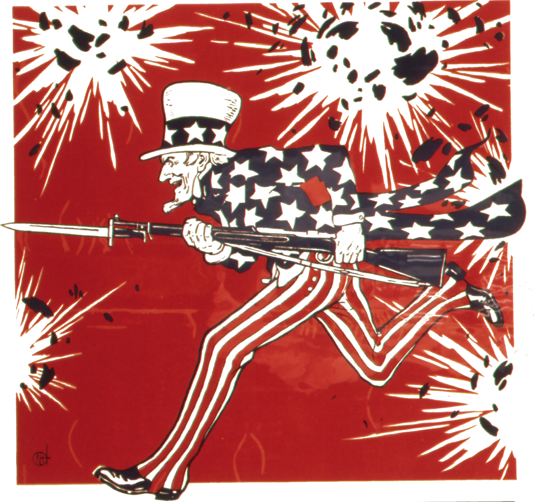 Uncle-sam's Birthday Image - 4th Of July 1918 (1722x1620), Png Download