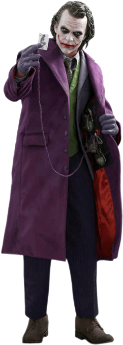 The Dark Knight - Hot Toys 1/4 Qs010 Joker Dark Knight Quarter Scale (566x800), Png Download