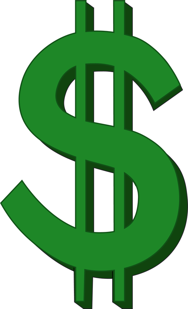 Green Dollar Png Image Transparent - Dollar Signs (620x1014), Png Download