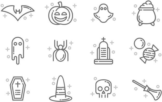 Halloween Icons Vector - Halloween Icons Transparent Cute (700x490), Png Download