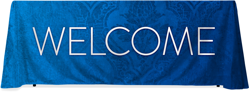 Blue Baroque Welcome - Blue (1159x531), Png Download