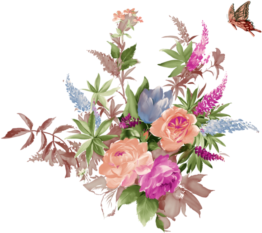 Drawing Garden Watercolor - Bansuansukdee Paper For Decoupage Vintage Style And (936x840), Png Download