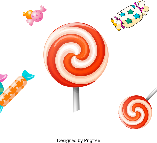 Cartoon Hand-painted Candy Lollipop, Candy, Lollipops, - Lollipop (640x640), Png Download