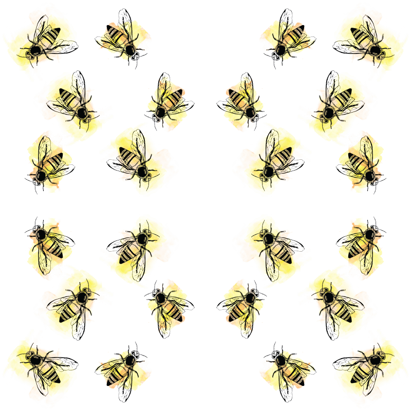 Watercolor Bees Png (800x800), Png Download