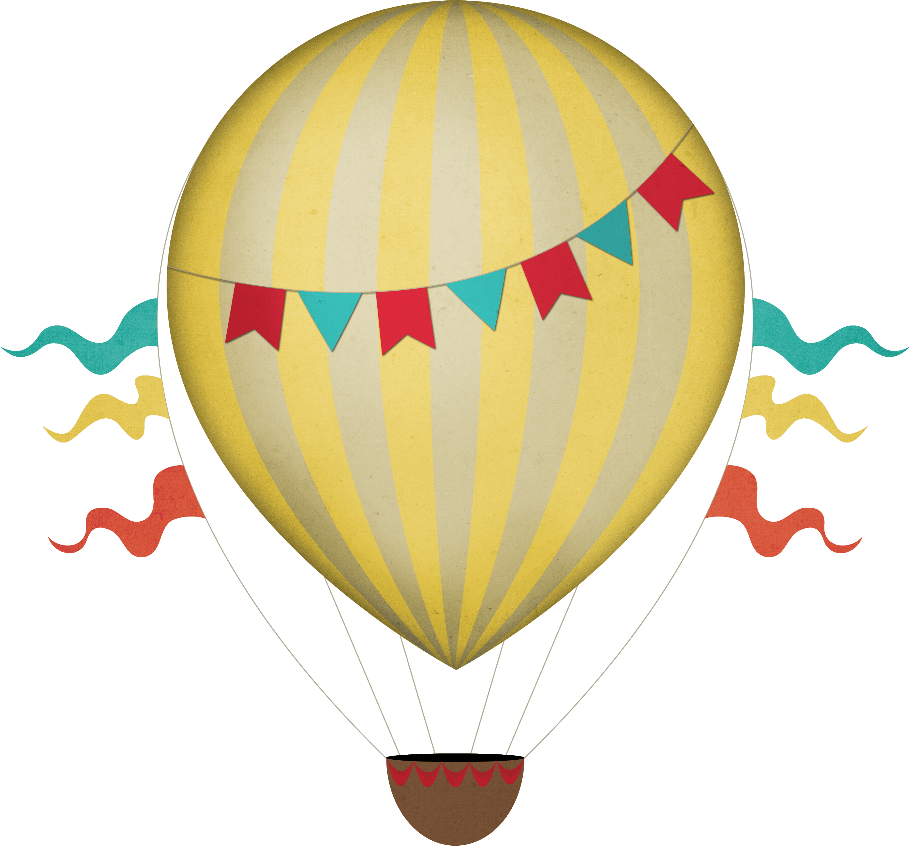 Vintage Clipart Transparent Png Stickpng Download - Hot Air Balloon Png (3000x2798), Png Download