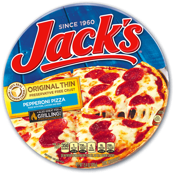Jack's® Original - Jacks Thin Crust Pepperoni (598x599), Png Download